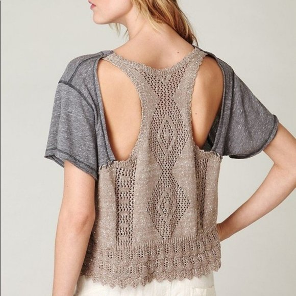 Free People Diamond Crochet Cutout T-shirt - Picture 5 of 7